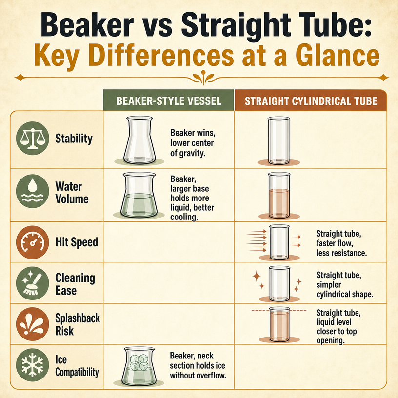 Beaker Bong vs Straight Tube: Key Differences at a Glance