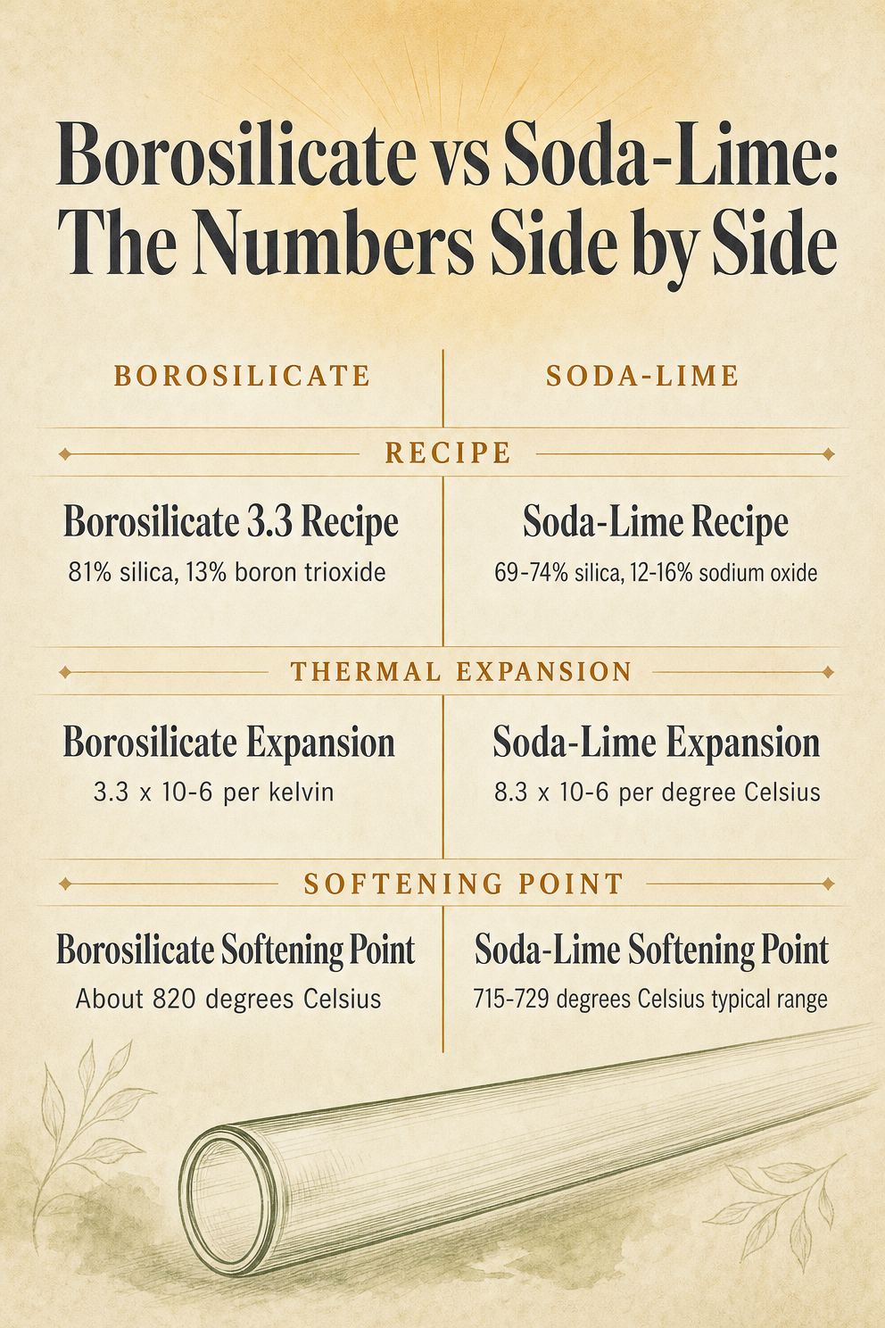 Borosilicate vs Soda-Lime: The Numbers Side by Side