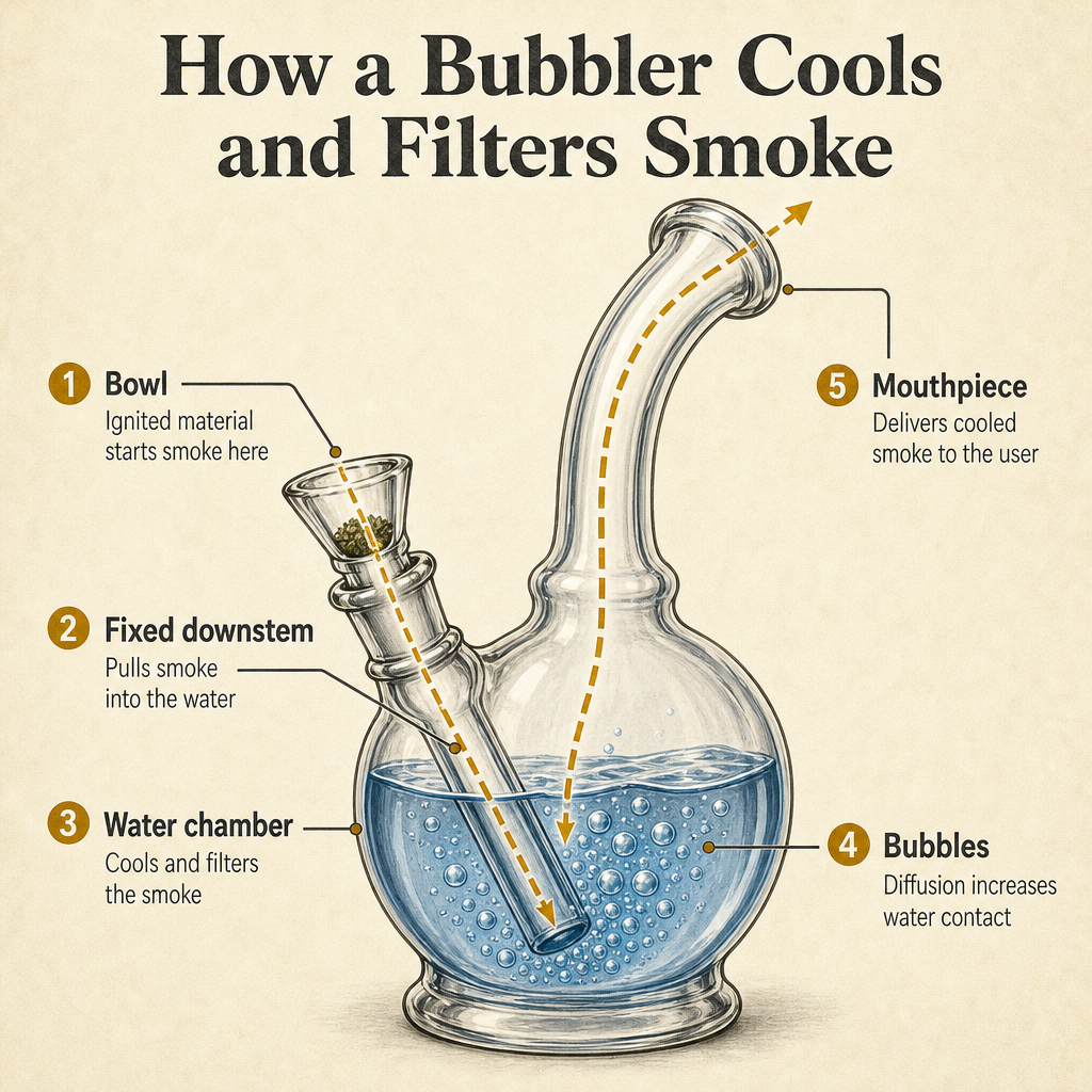 How a Bubbler Cools and Filters Smoke