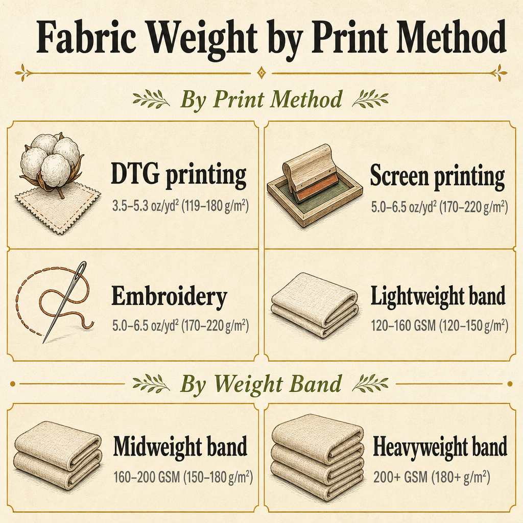 Fabric Weight by Print Method