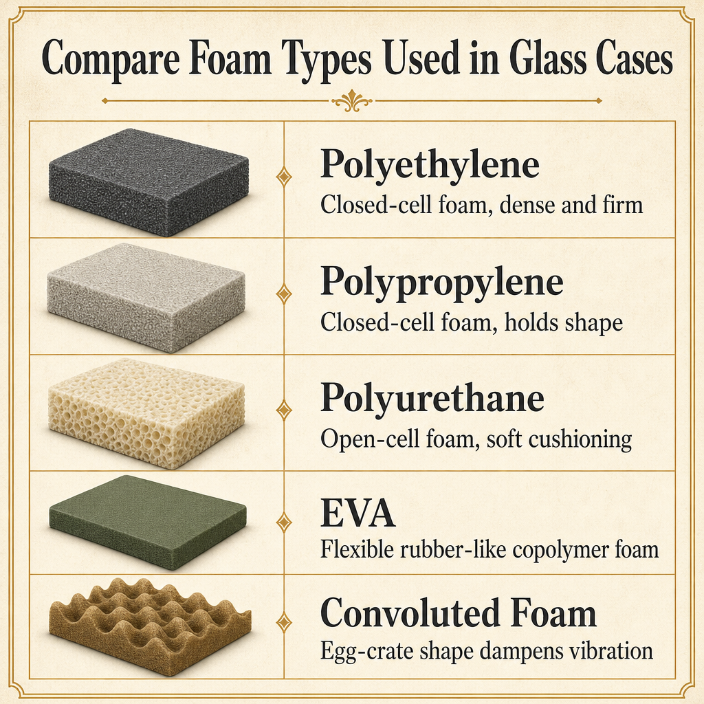 Compare Foam Types Used in Glass Cases