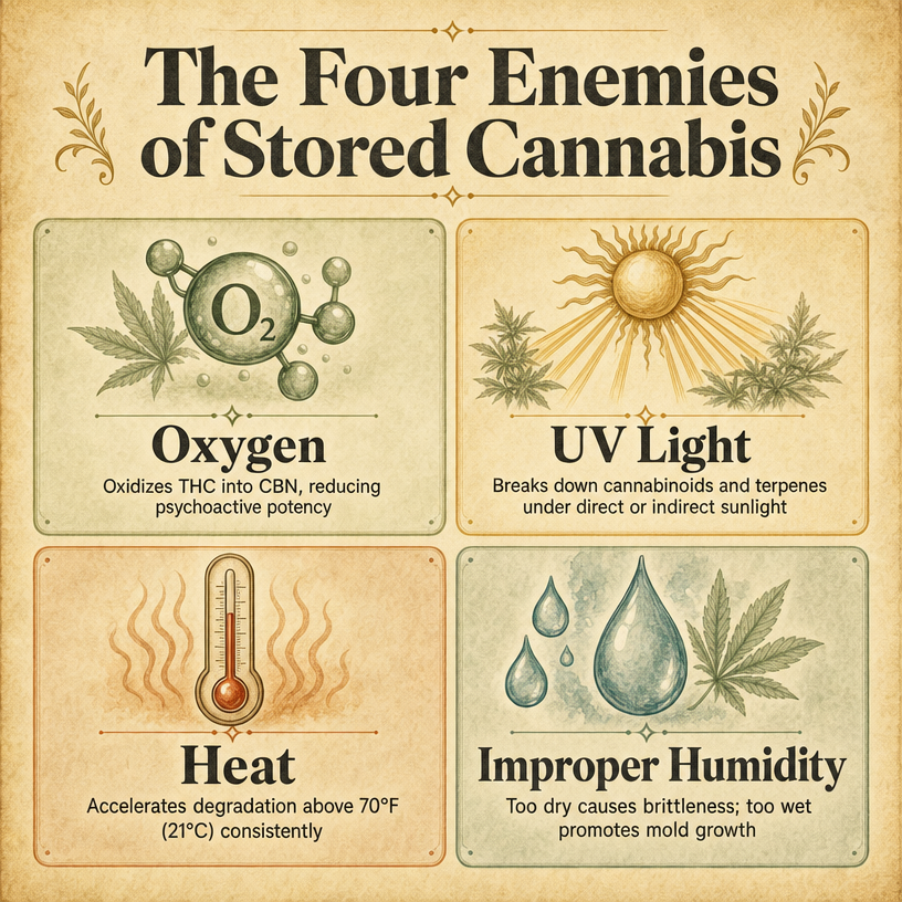 The Four Enemies of Stored Cannabis