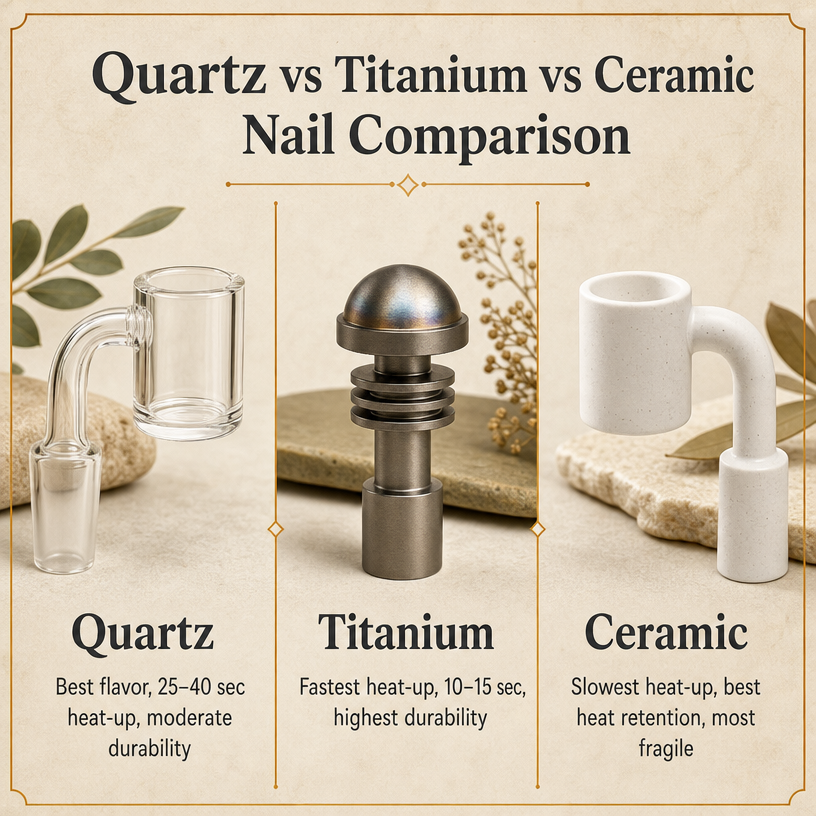 Quartz vs Titanium vs Ceramic Nail Comparison