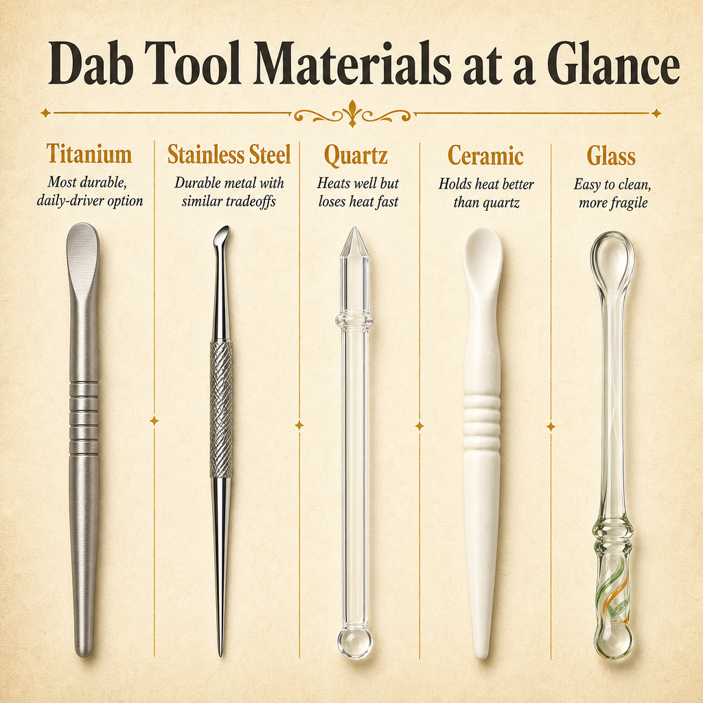 Dab Tool Materials at a Glance