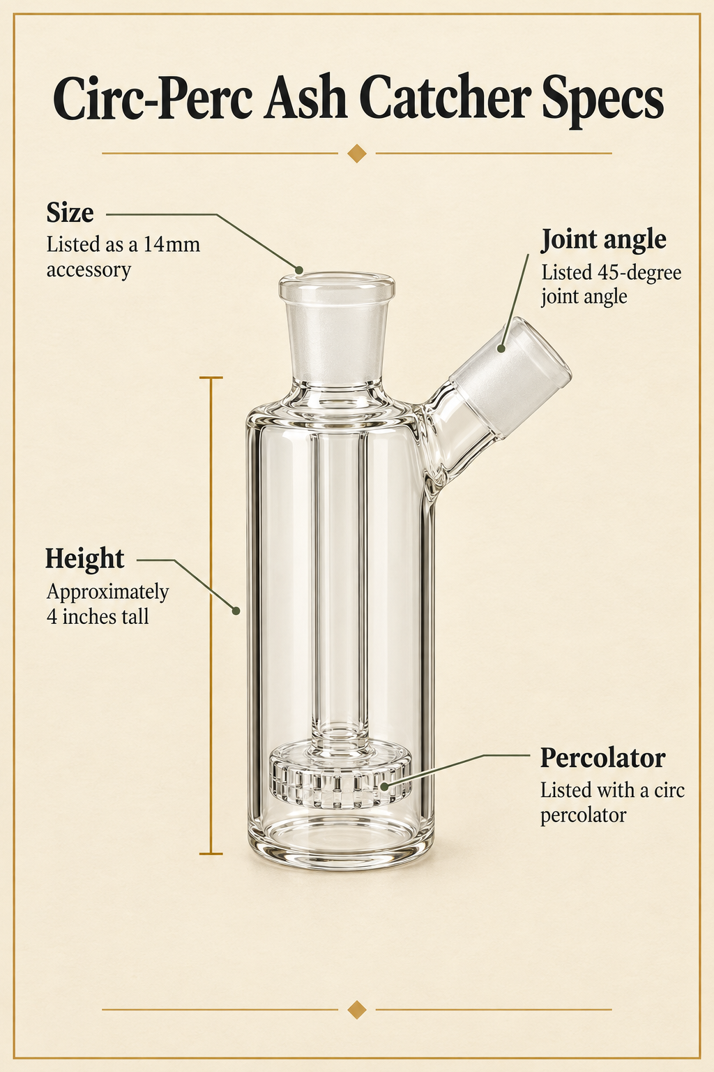 Circ-Perc Ash Catcher Specs