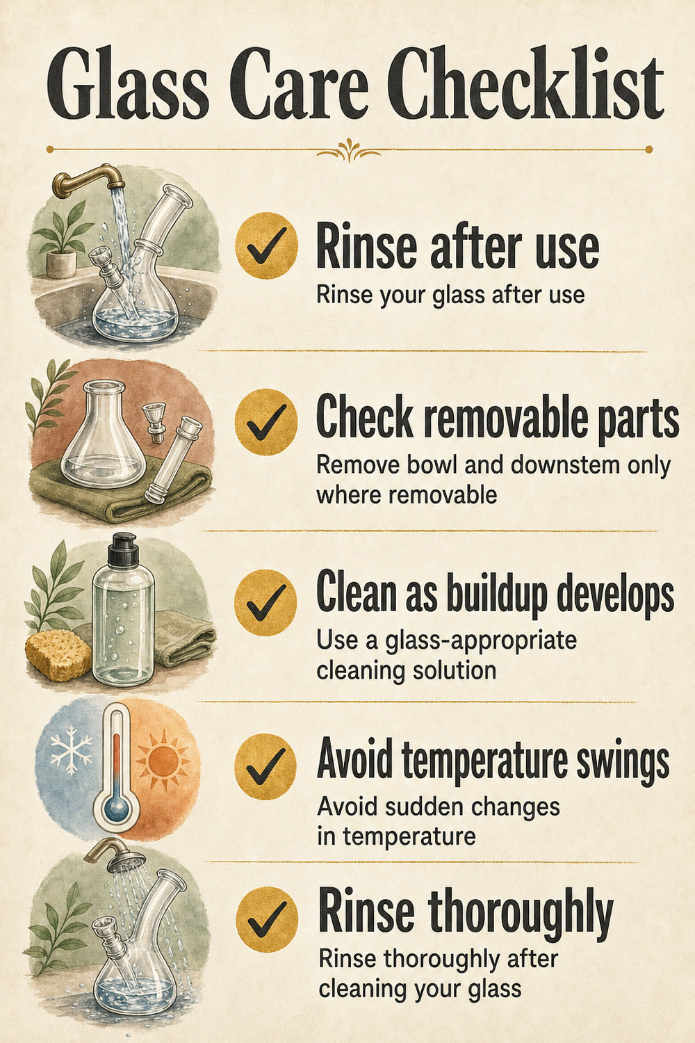 Glass Care Checklist