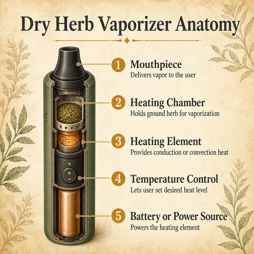 Dry Herb Vaporizer Anatomy