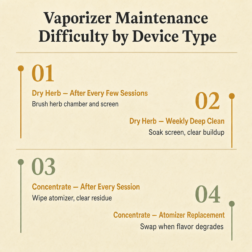 Vaporizer Maintenance Difficulty by Device Type
