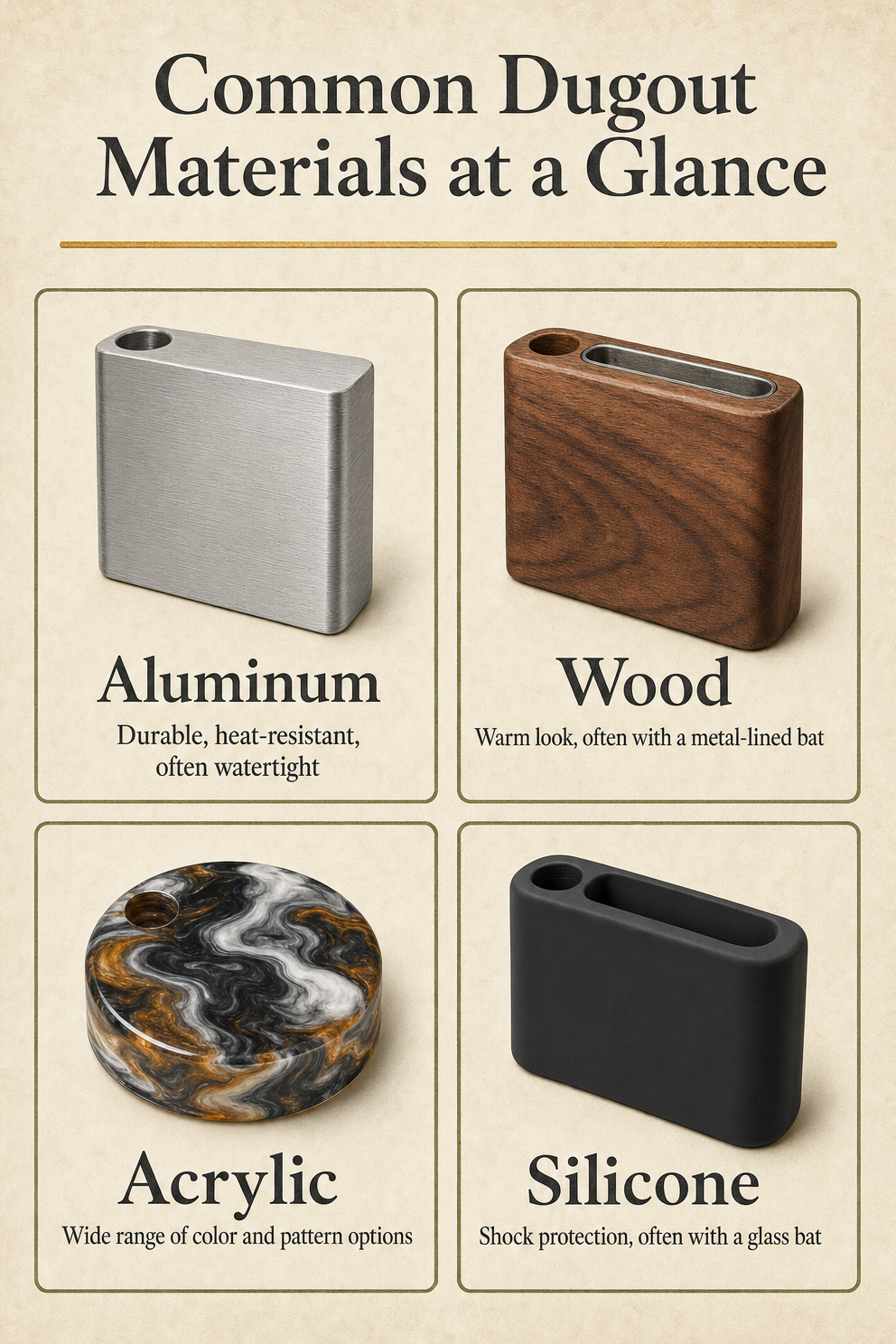 Common Dugout Materials at a Glance