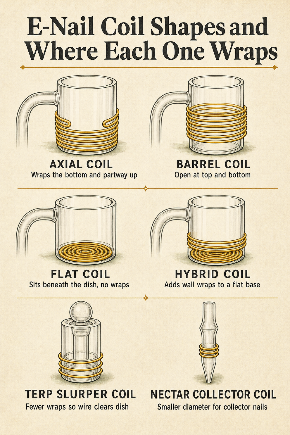 E-Nail Coil Shapes and Where Each One Wraps