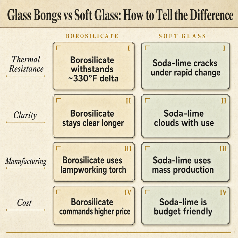 Glass Bongs vs Soft Glass: How to Tell the Difference