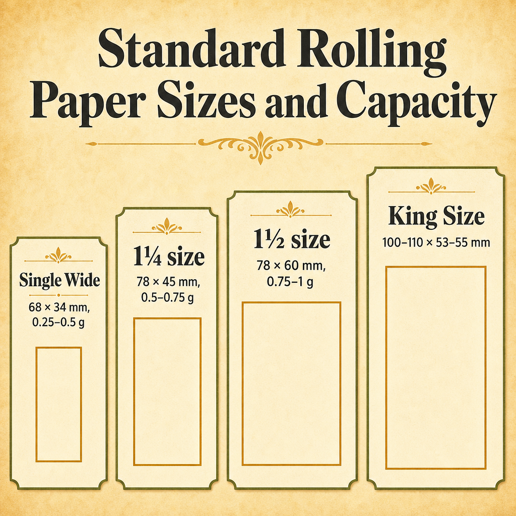 Standard Rolling Paper Sizes and Capacity
