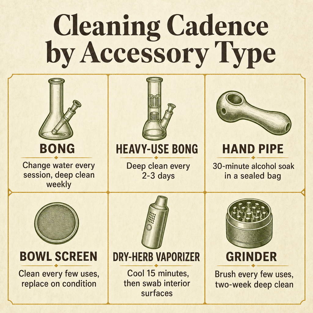 Cleaning Cadence by Accessory Type