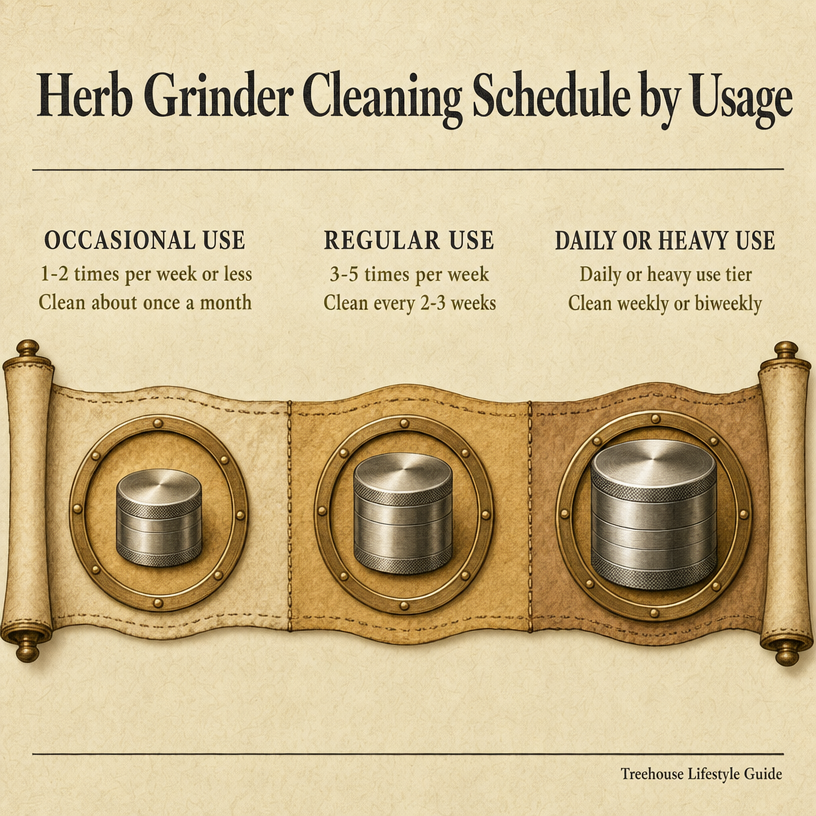 Herb Grinder Cleaning Schedule by Usage