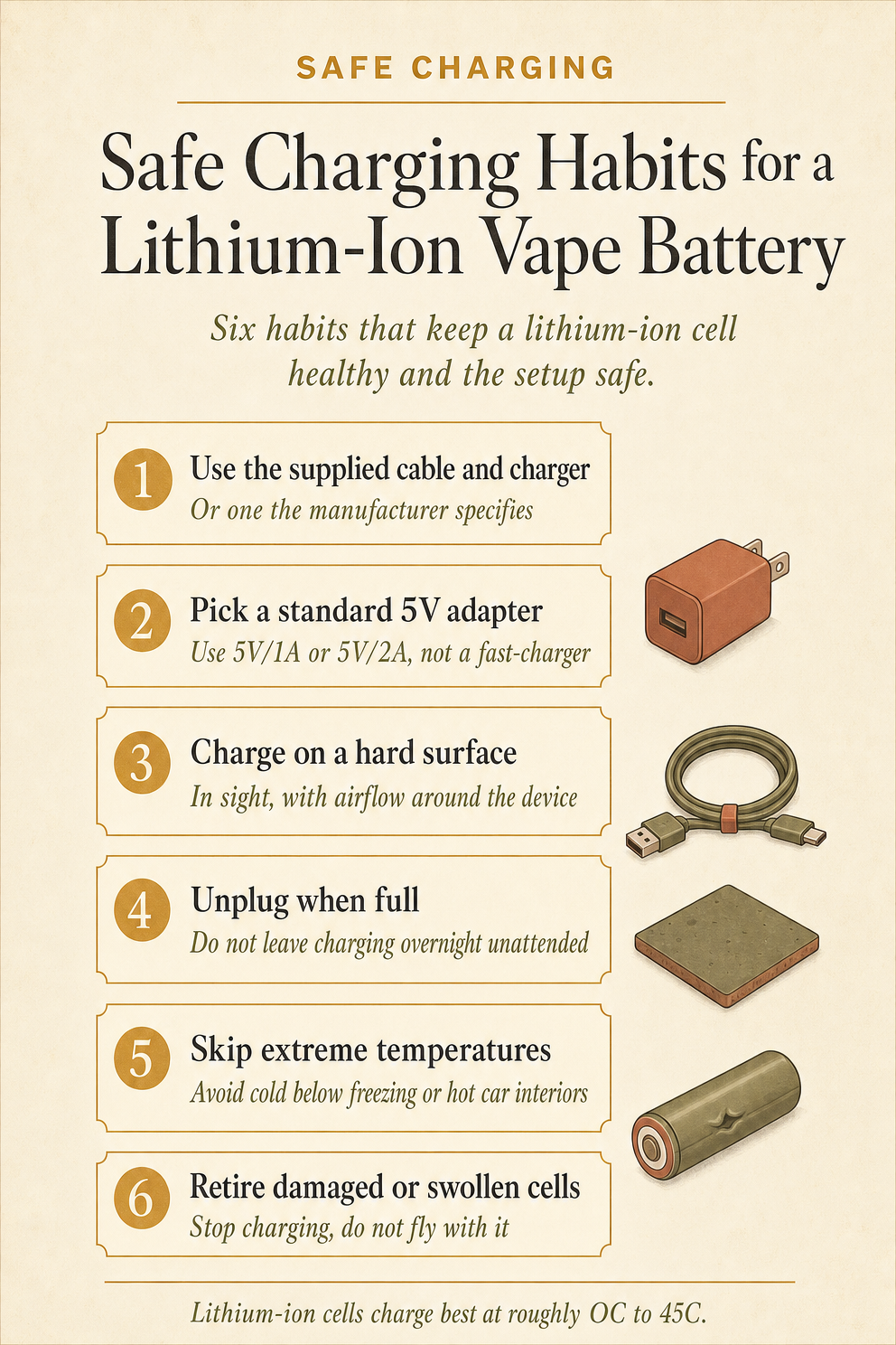 Safe Charging Habits for a Lithium-Ion Vape Battery