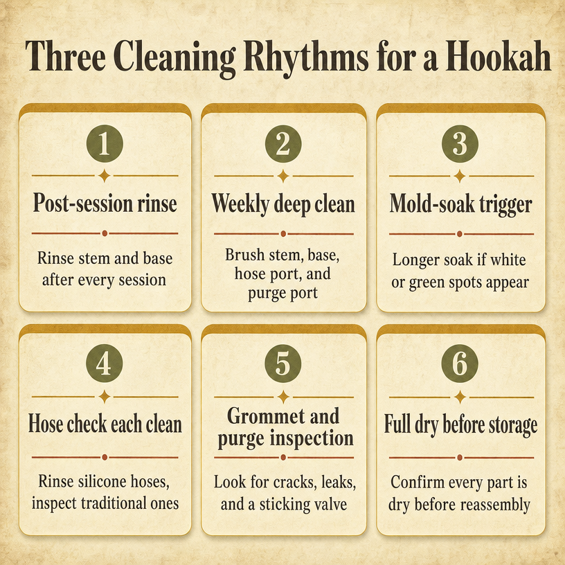 Three Cleaning Rhythms for a Hookah