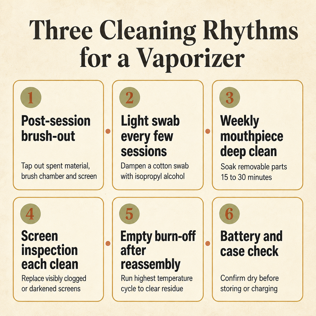 Three Cleaning Rhythms for a Vaporizer