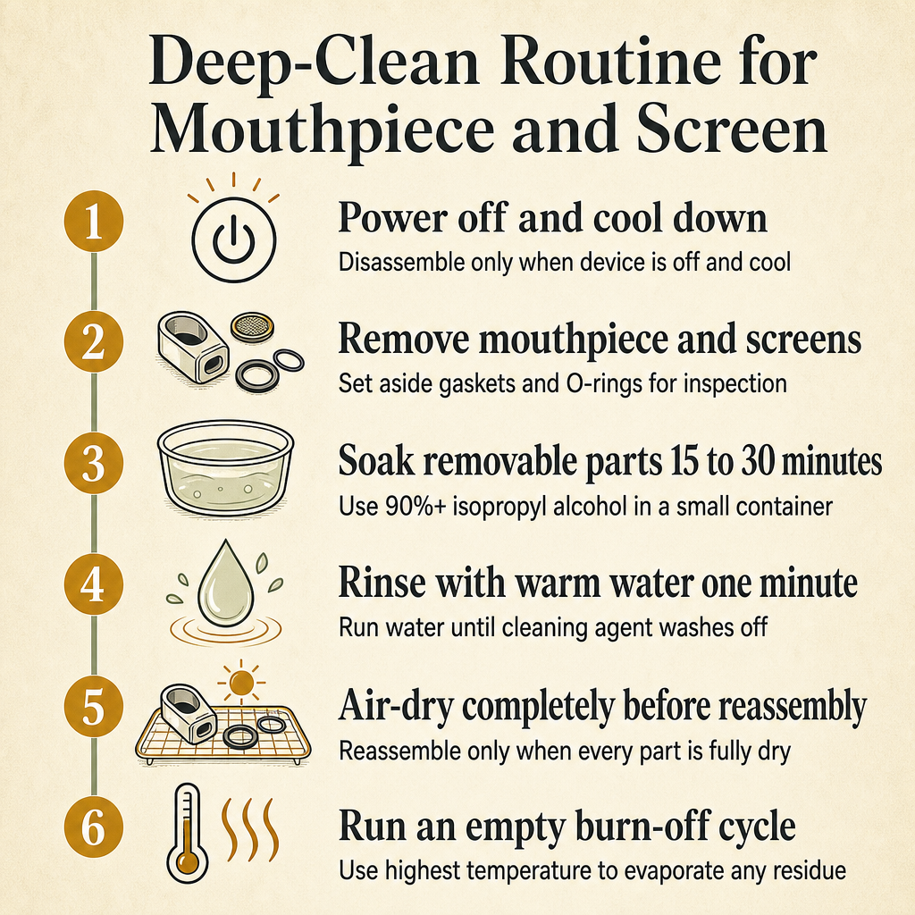 Deep-Clean Routine for Mouthpiece and Screen