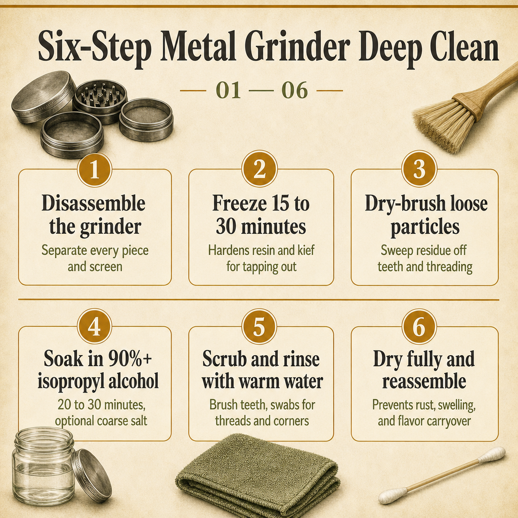 Six-Step Metal Grinder Deep Clean