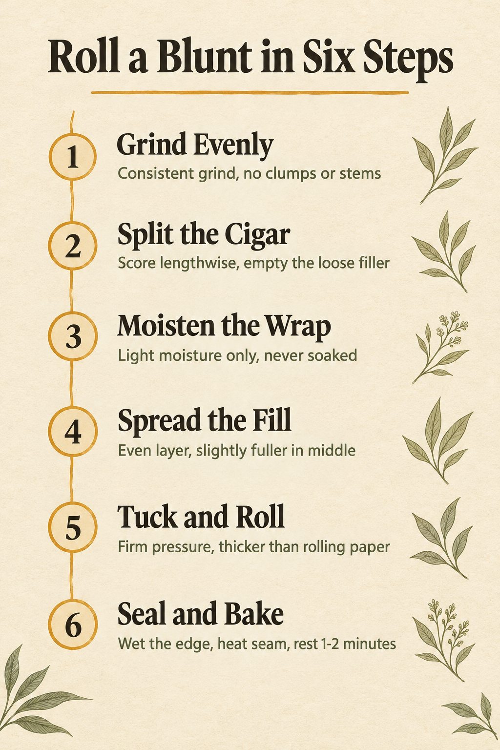 Roll a Blunt in Six Steps