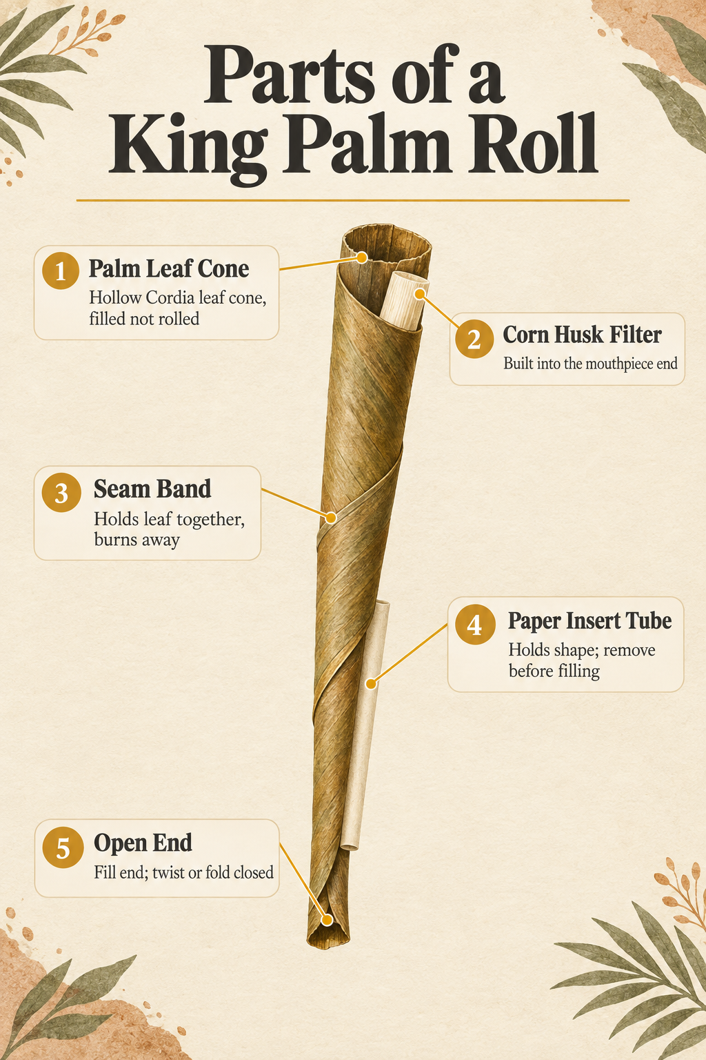 Parts of a King Palm Roll