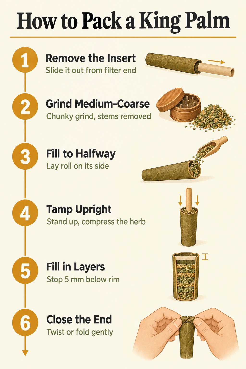 Parts of a King Palm Roll