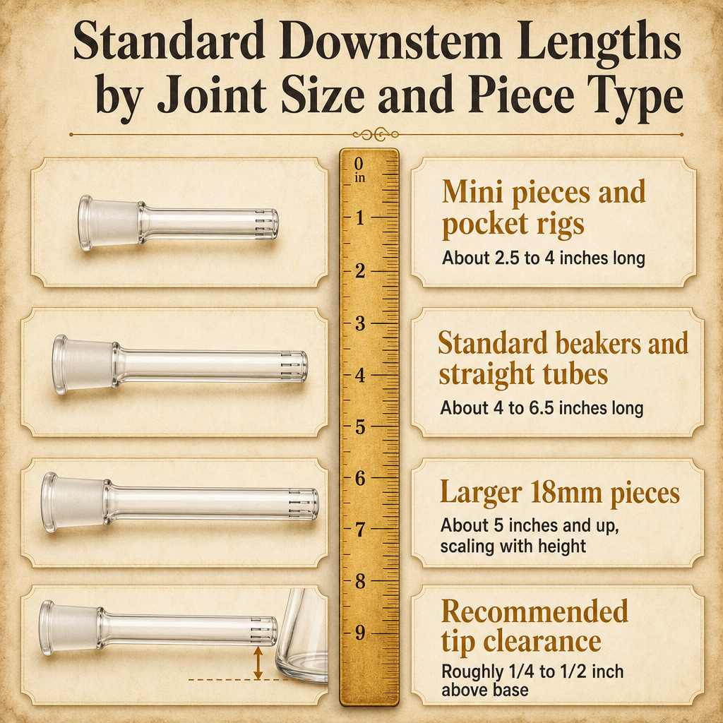 Standard Downstem Lengths by Joint Size and Piece Type