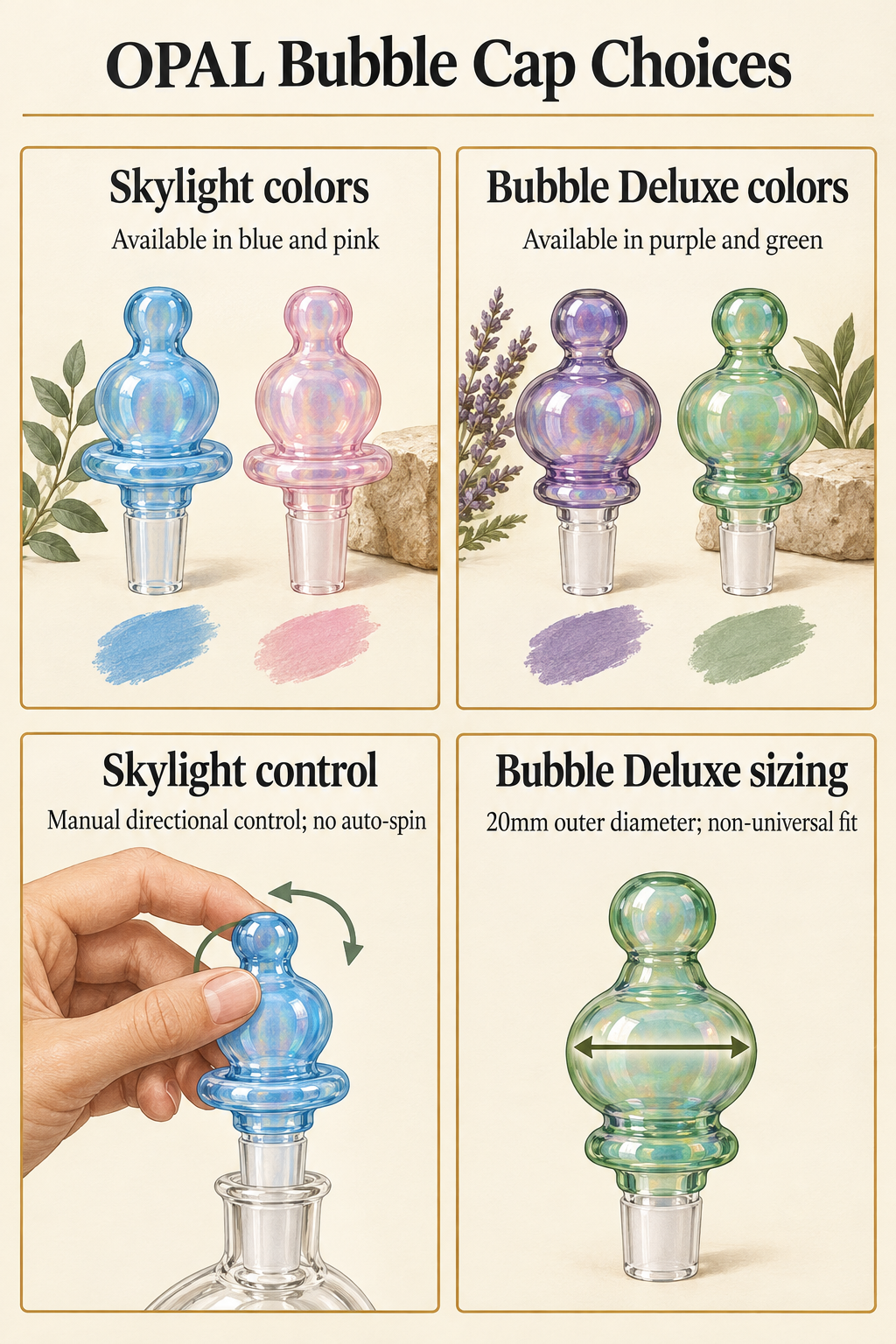 OPAL Bubble Cap Choices