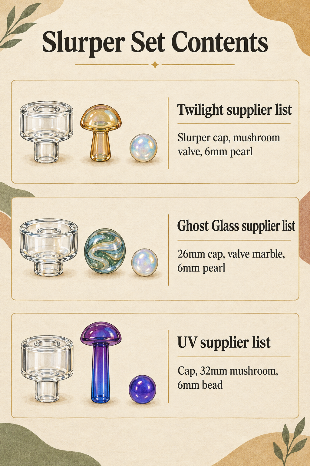 Slurper Set Contents