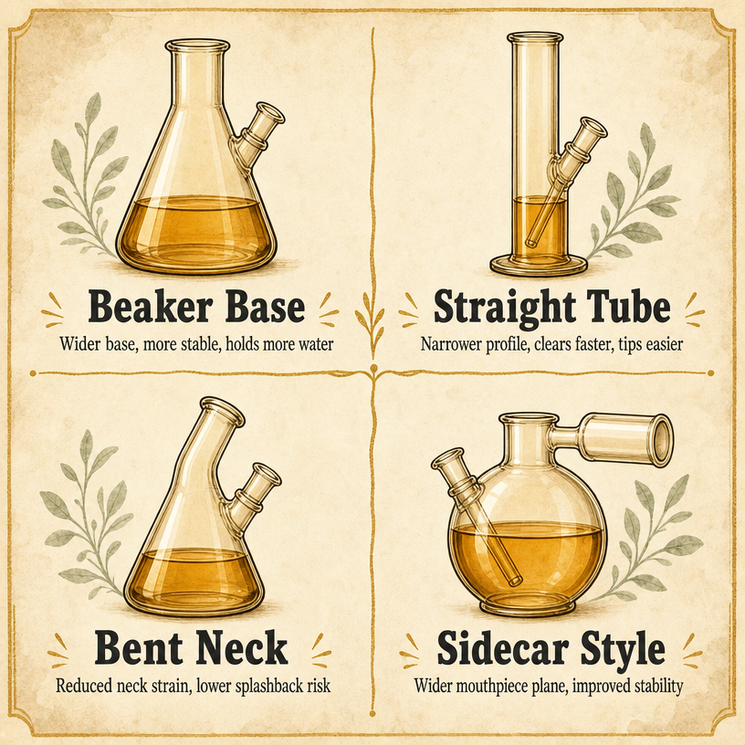 Bong Base Shapes Compared: Beaker vs. Straight Tube
