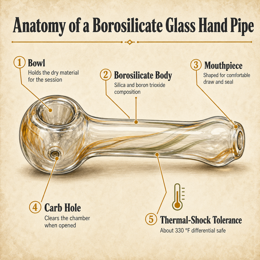 Anatomy of a Borosilicate Glass Hand Pipe