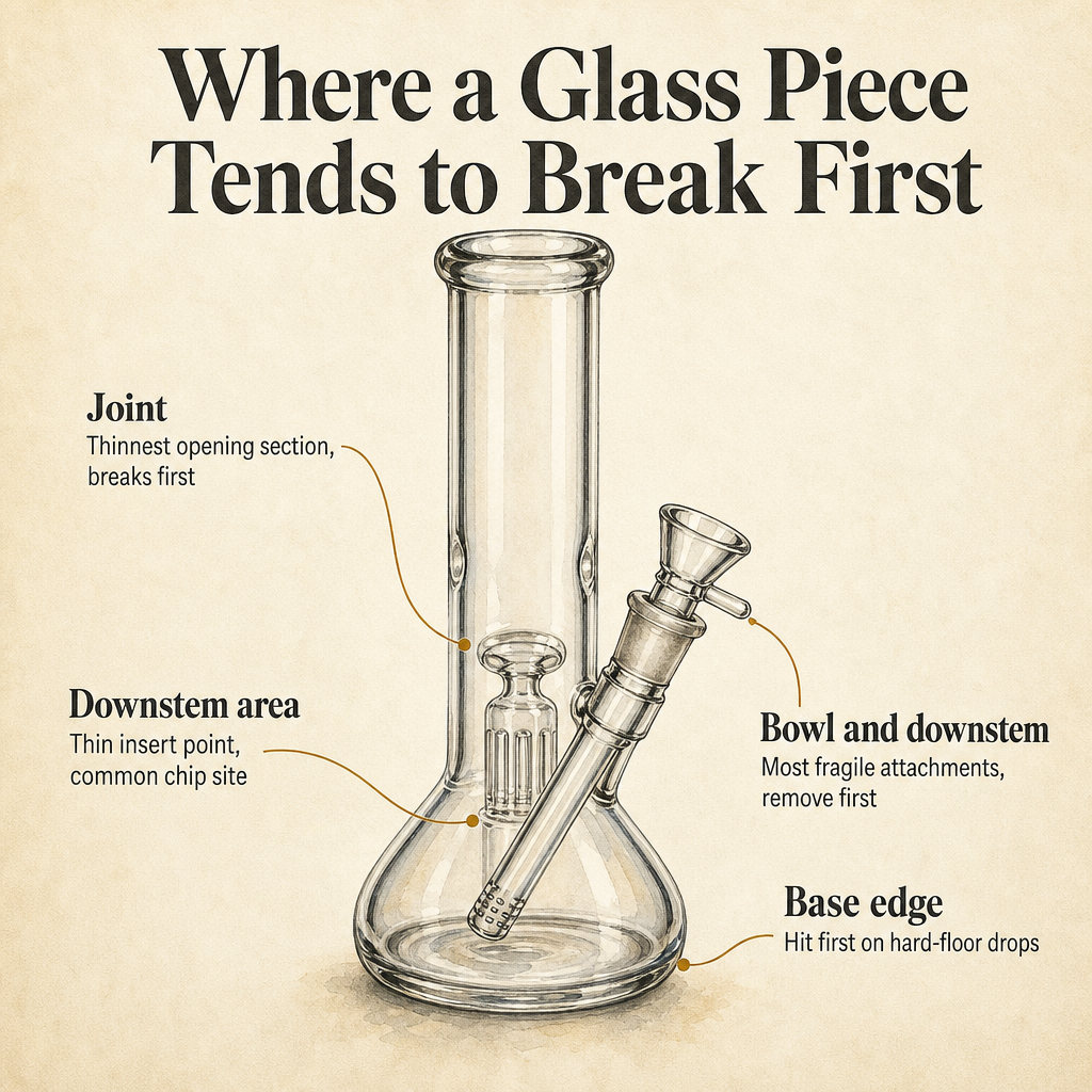 Where a Glass Piece Tends to Break First