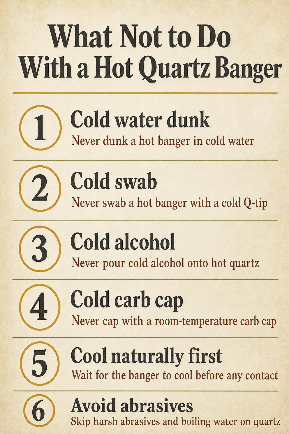 What Not to Do With a Hot Quartz Banger