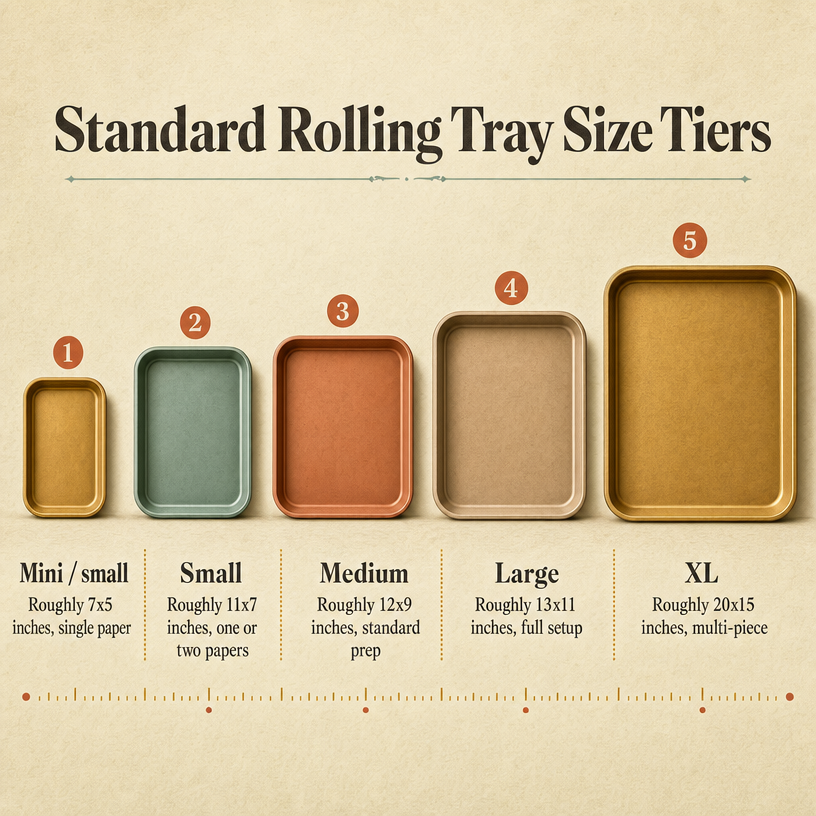 Standard Rolling Tray Size Tiers