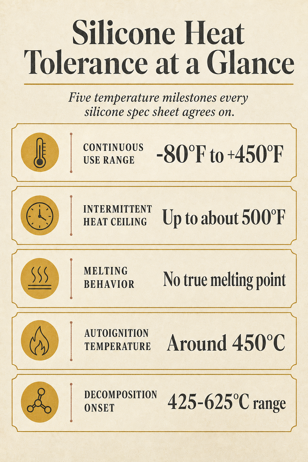 Silicone Heat Tolerance at a Glance