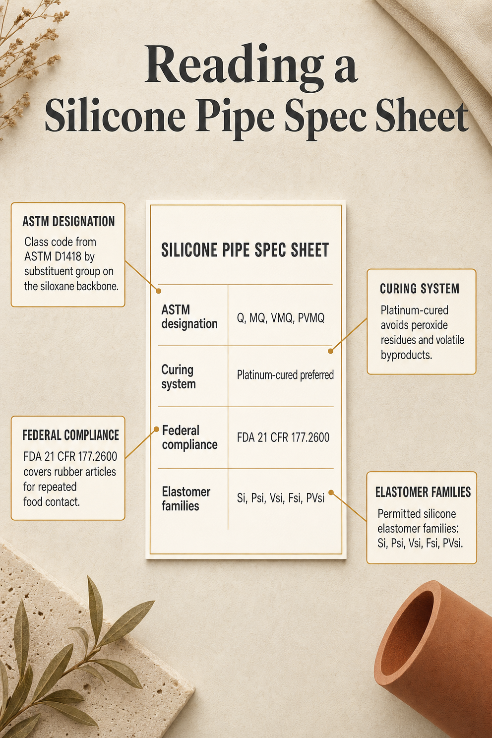 Reading a Silicone Pipe Spec Sheet