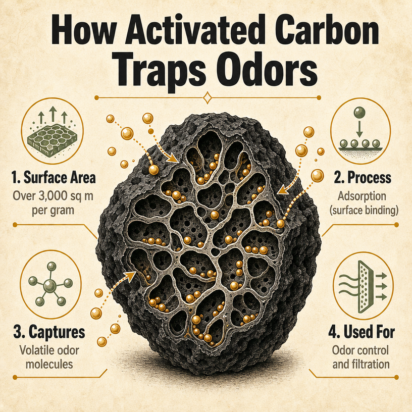 How Activated Carbon Traps Odors