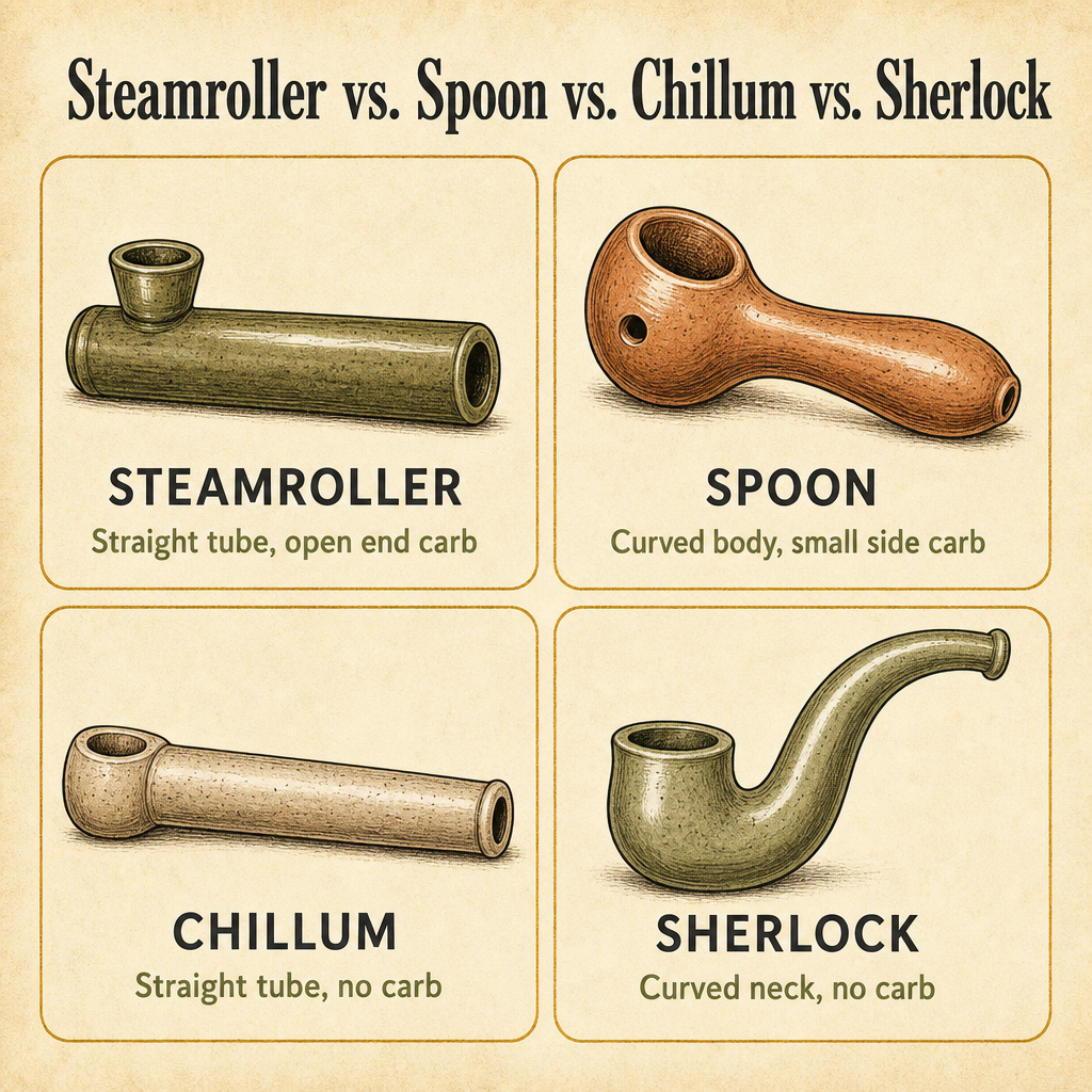 Steamroller vs. Spoon vs. Chillum vs. Sherlock