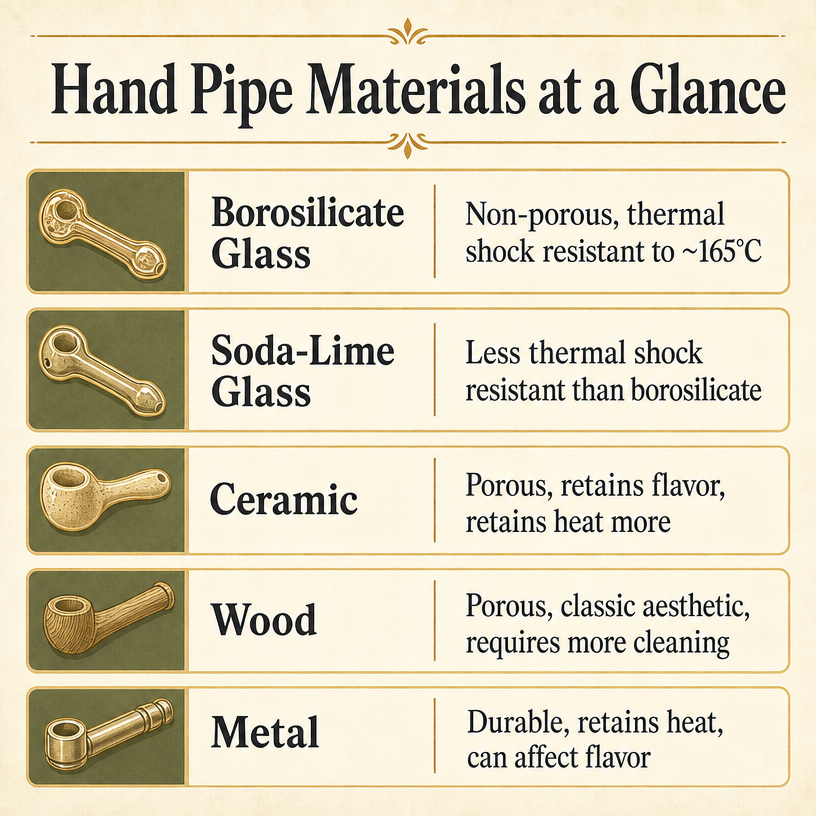 Hand Pipe Materials at a Glance