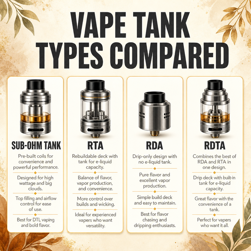 Vape Tank Types Compared