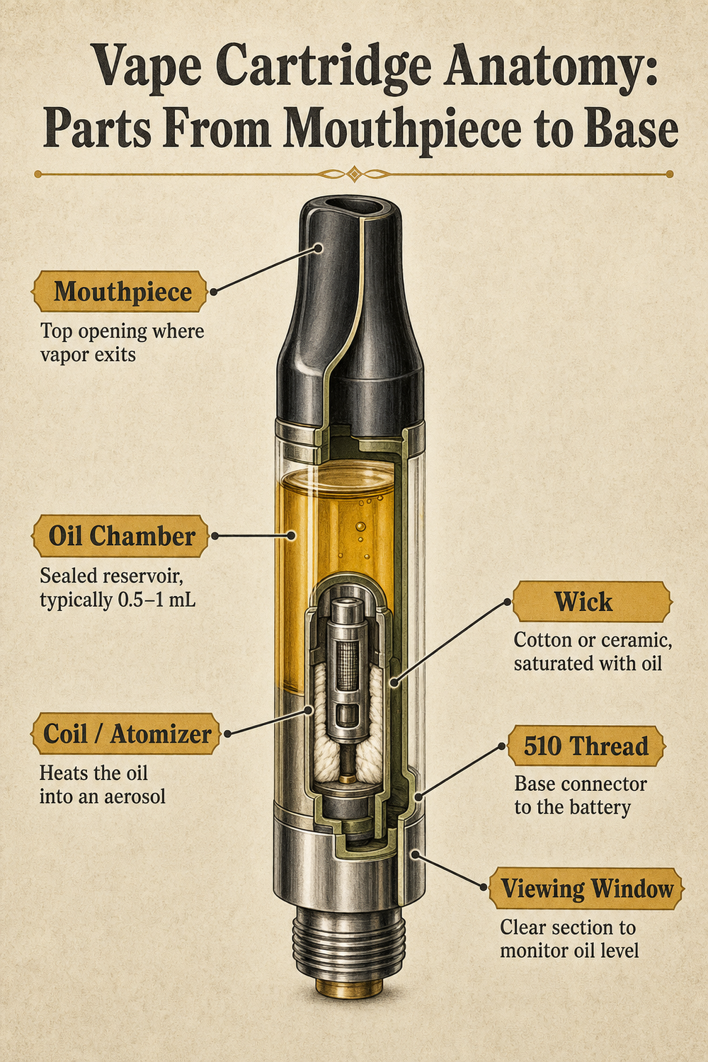 Vape Cartridge Anatomy: Parts From Mouthpiece to Base