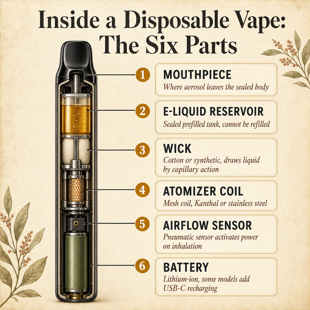 Inside a Disposable Vape: The Six Parts