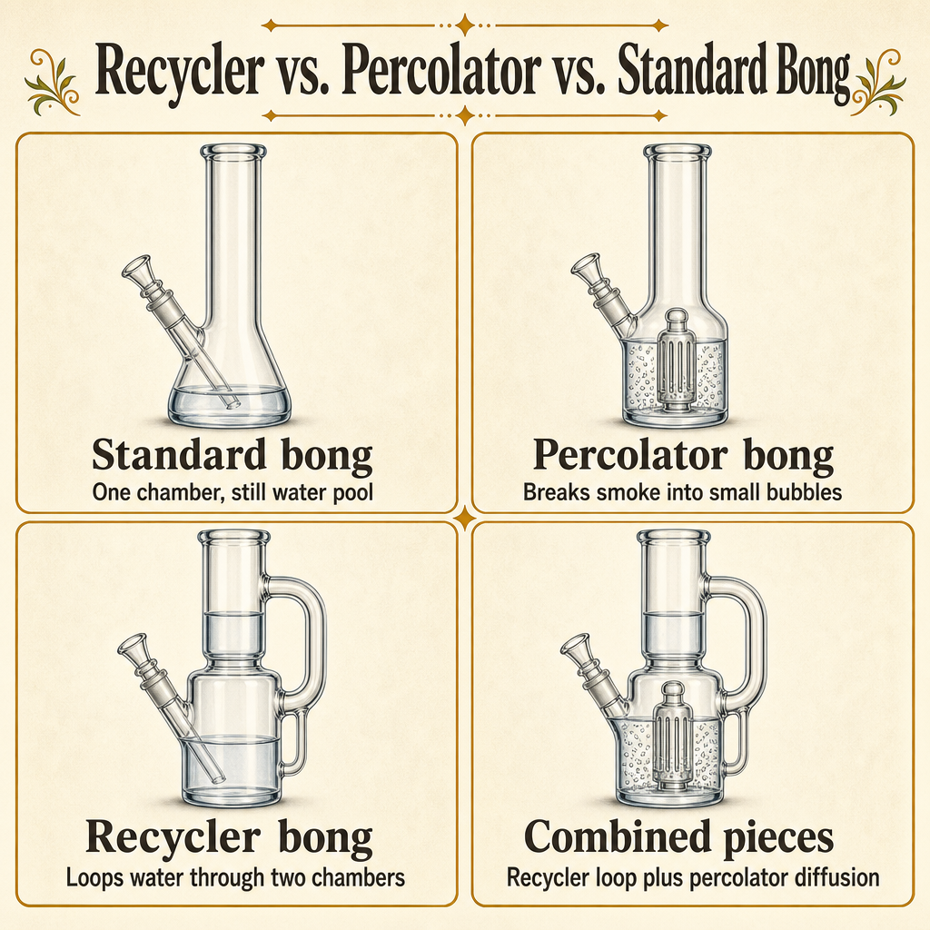 Recycler vs. Percolator vs. Standard Bong
