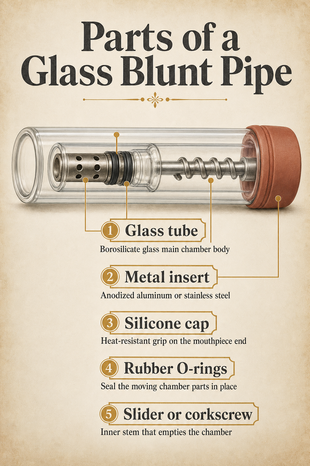 Parts of a Glass Blunt Pipe