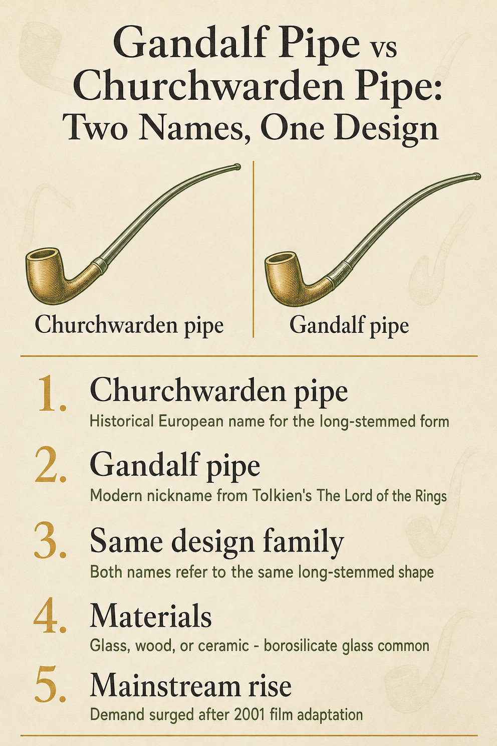 Gandalf Pipe vs Churchwarden Pipe: Two Names, One Design
