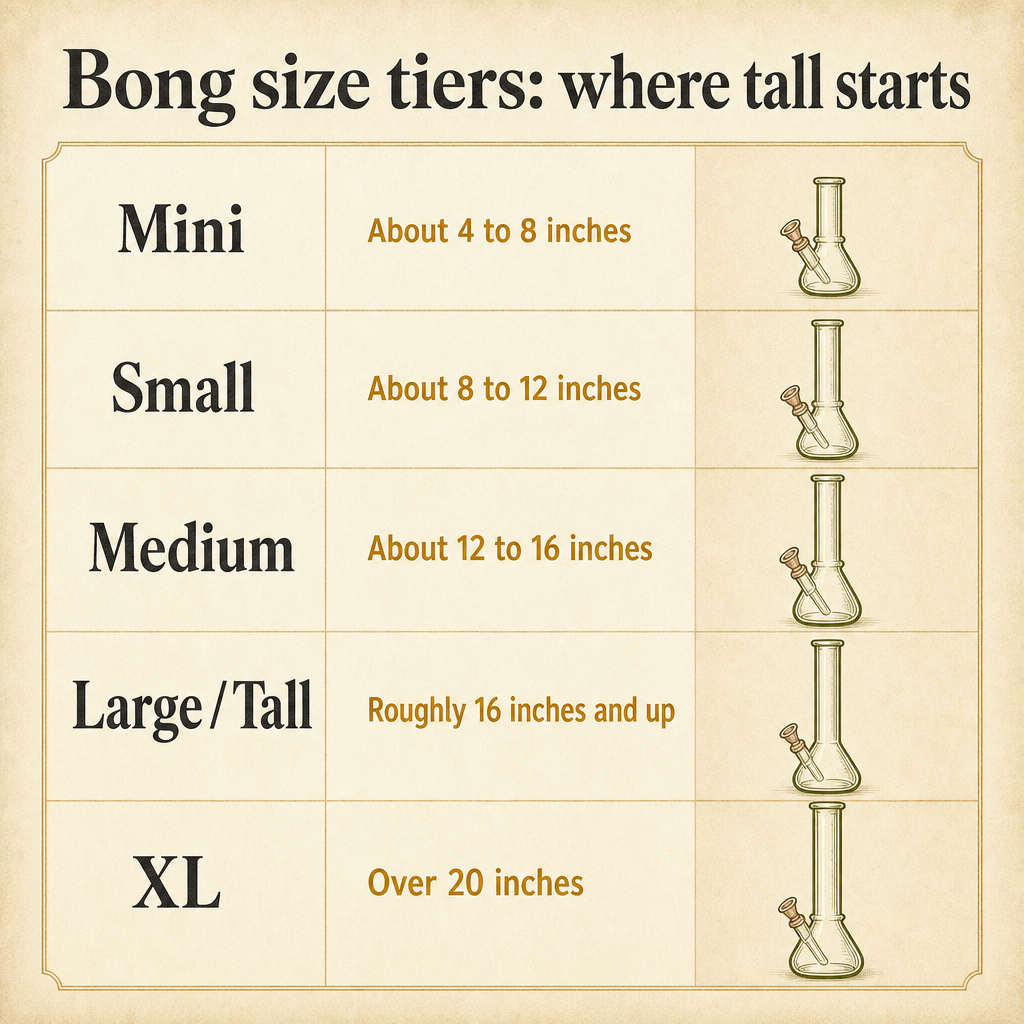 Bong size tiers: where tall starts